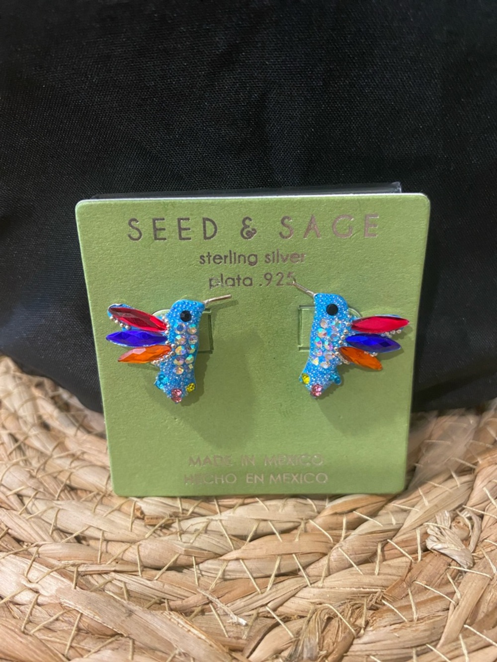 Seed & Sage Blue Hummingbird Sterling Silver Earrings